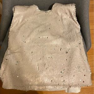TCEC cream sequin shoulder pad top SM